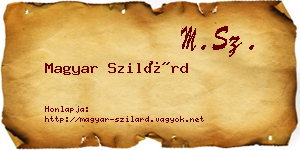 Magyar Szilárd névjegykártya